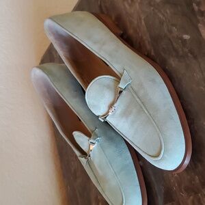 NWT Country Road seafoam green suede loafers